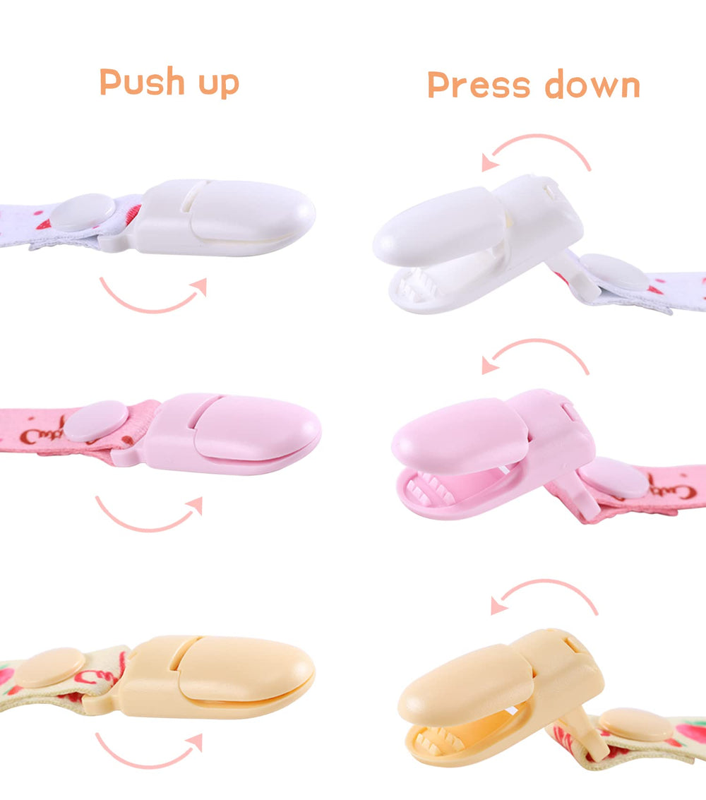 CutiePlusU lightweight pacifier clip designed to be gentle on outfits and fabrics.