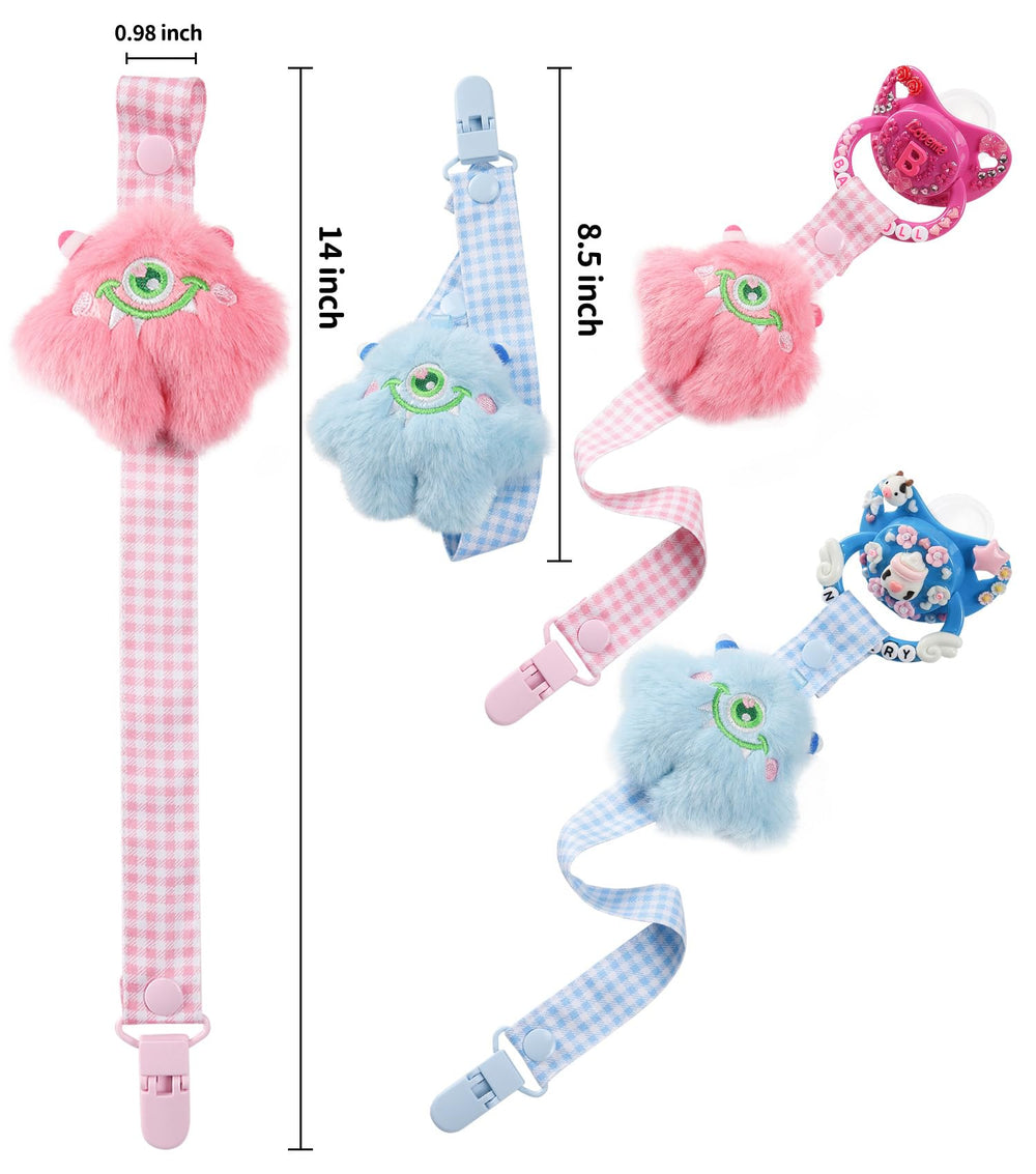 CutiePlusU Little Monster pacifier clip green lightweight design avoids burden on outfits.