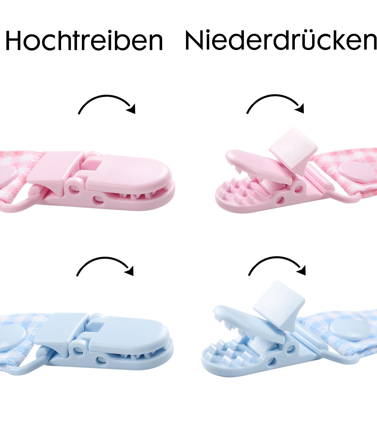 CutiePlusU two-pack pacifier clips offered in a versatile set.