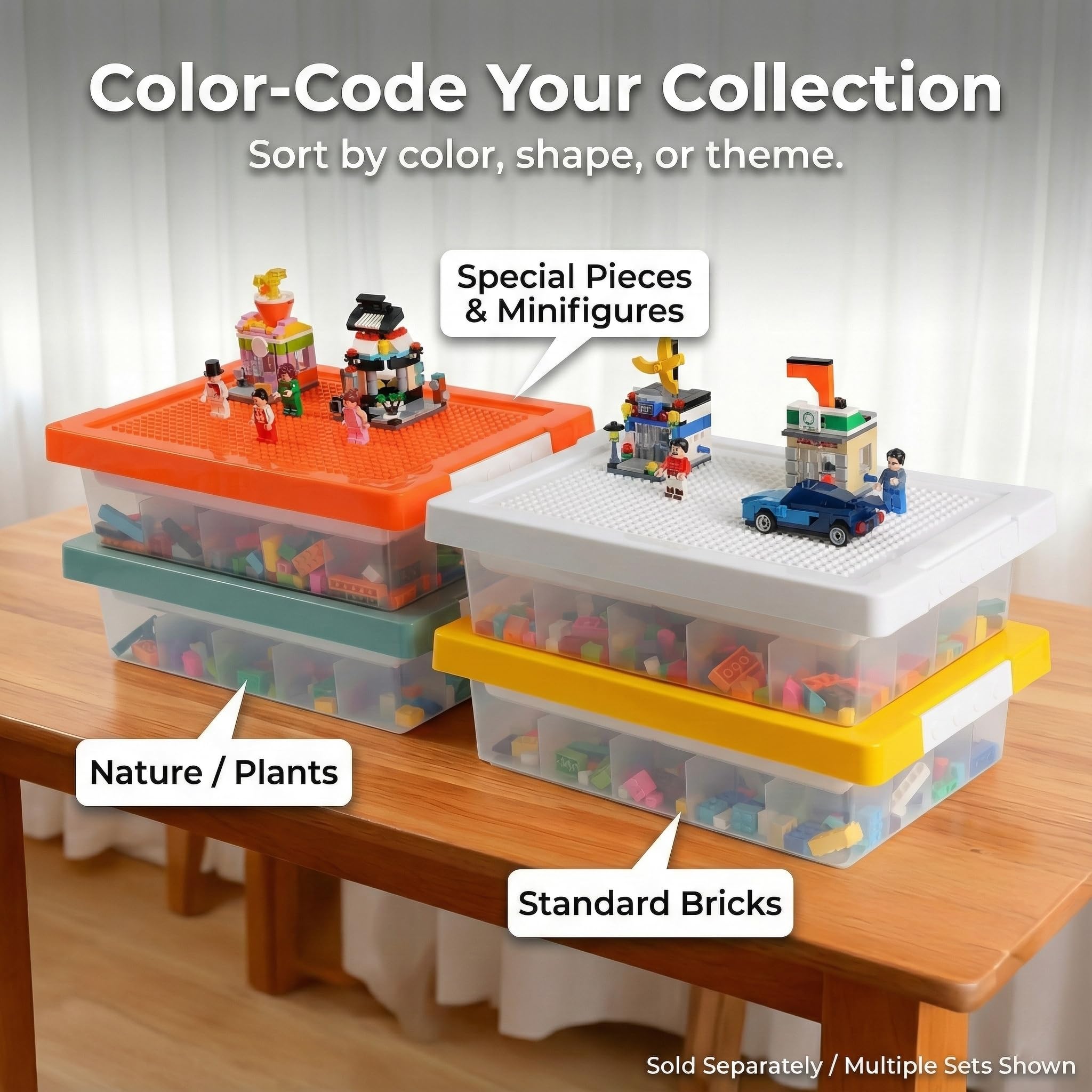 Clear walls offer quick visibility of contents.