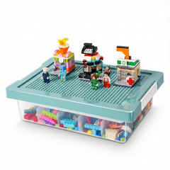 CUWDKS storage box with LEGO-compatible lid for on-top building surface.