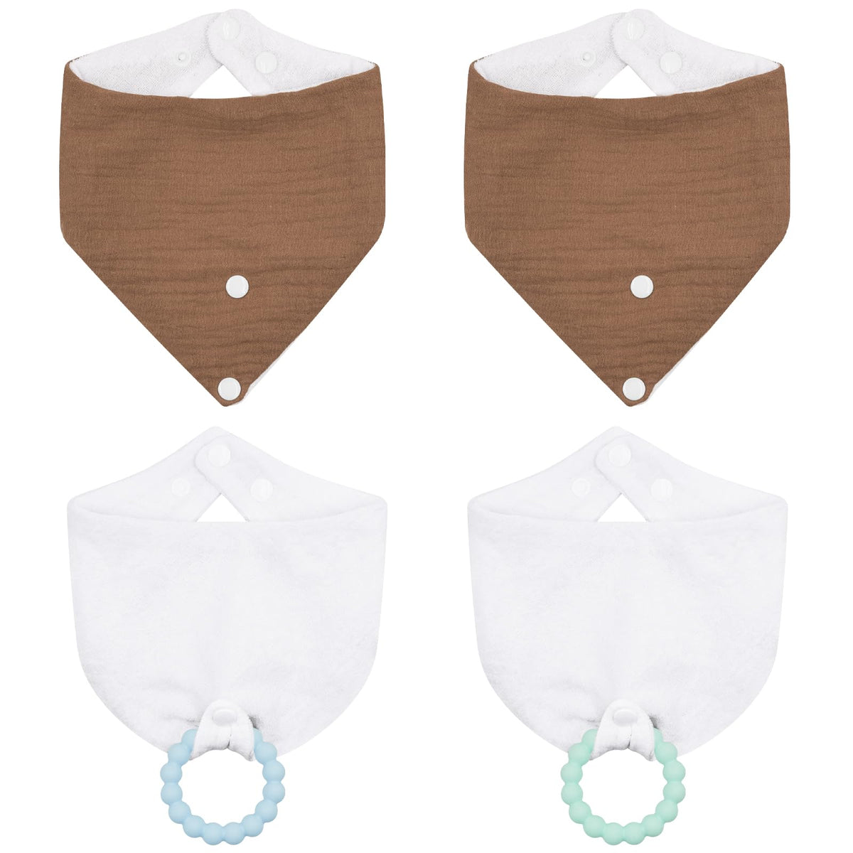 CUXFLS 4-pack baby drool bibs with absorbent cotton and fleece lining for dry skin.