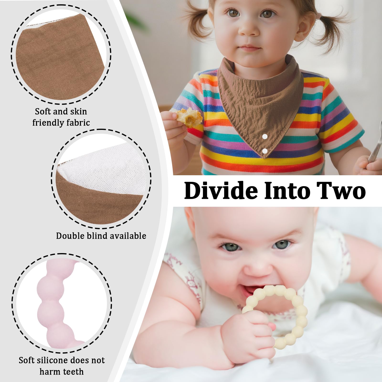 CUXFLS absorbent cotton bib with fleece lining, gentle on baby’s skin.