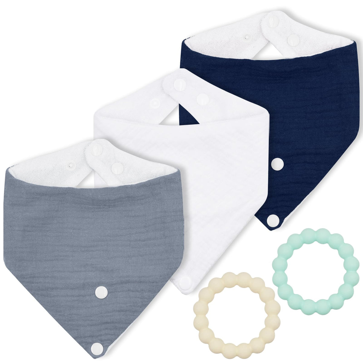 CUXFLS baby drool towel set in soft cotton for daily absorbent use.