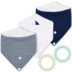 CUXFLS baby drool towel set in soft cotton for daily absorbent use.