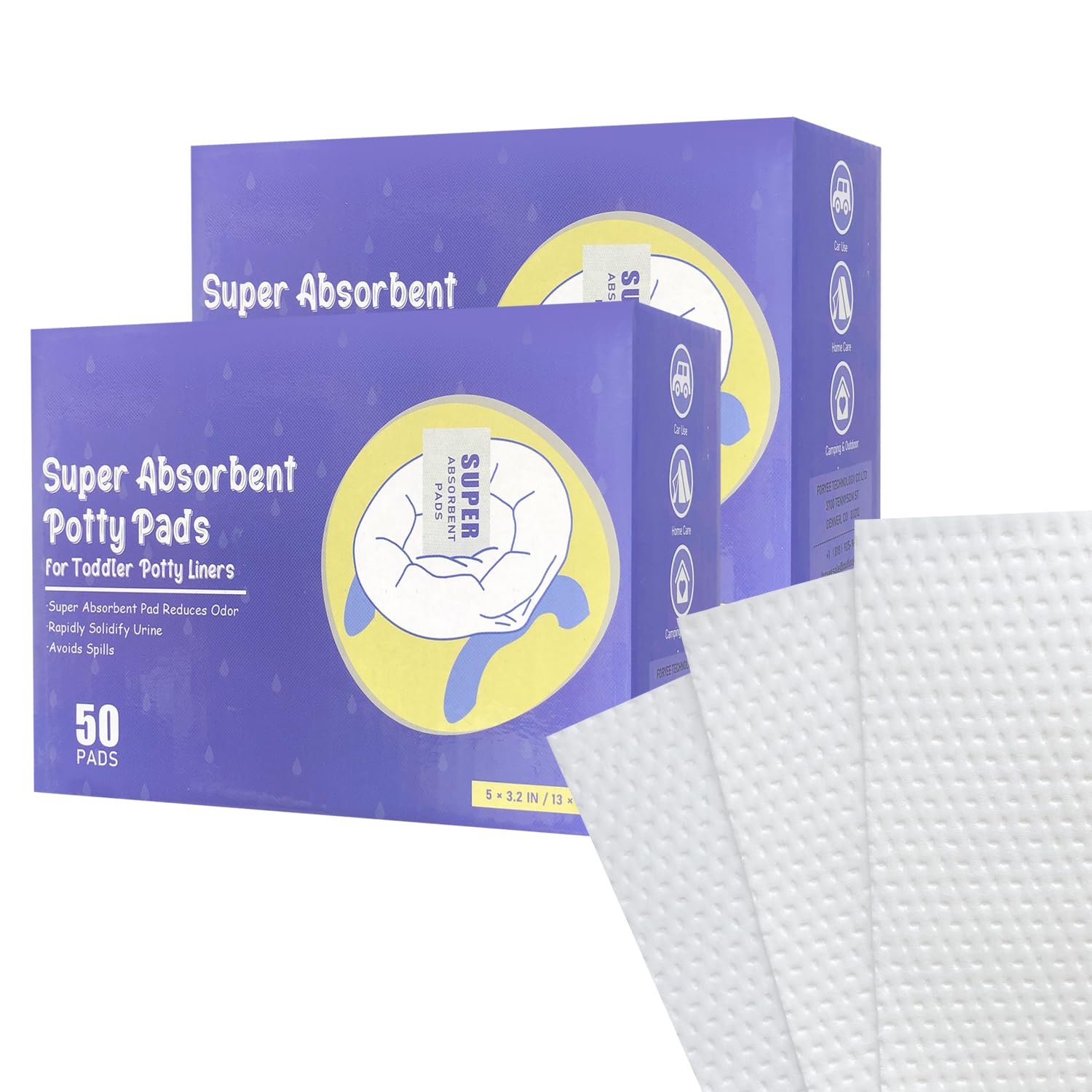 CUXFLS ultra-fast absorption potty pad ready for travel use.