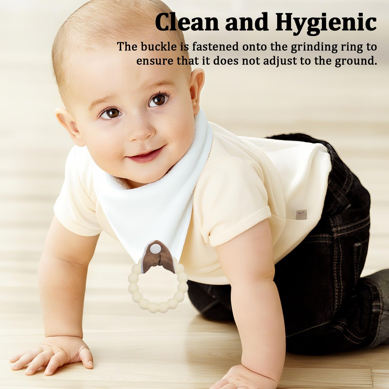 CUXFLS food-grade silicone teether, durable and chew-friendly for teething days.