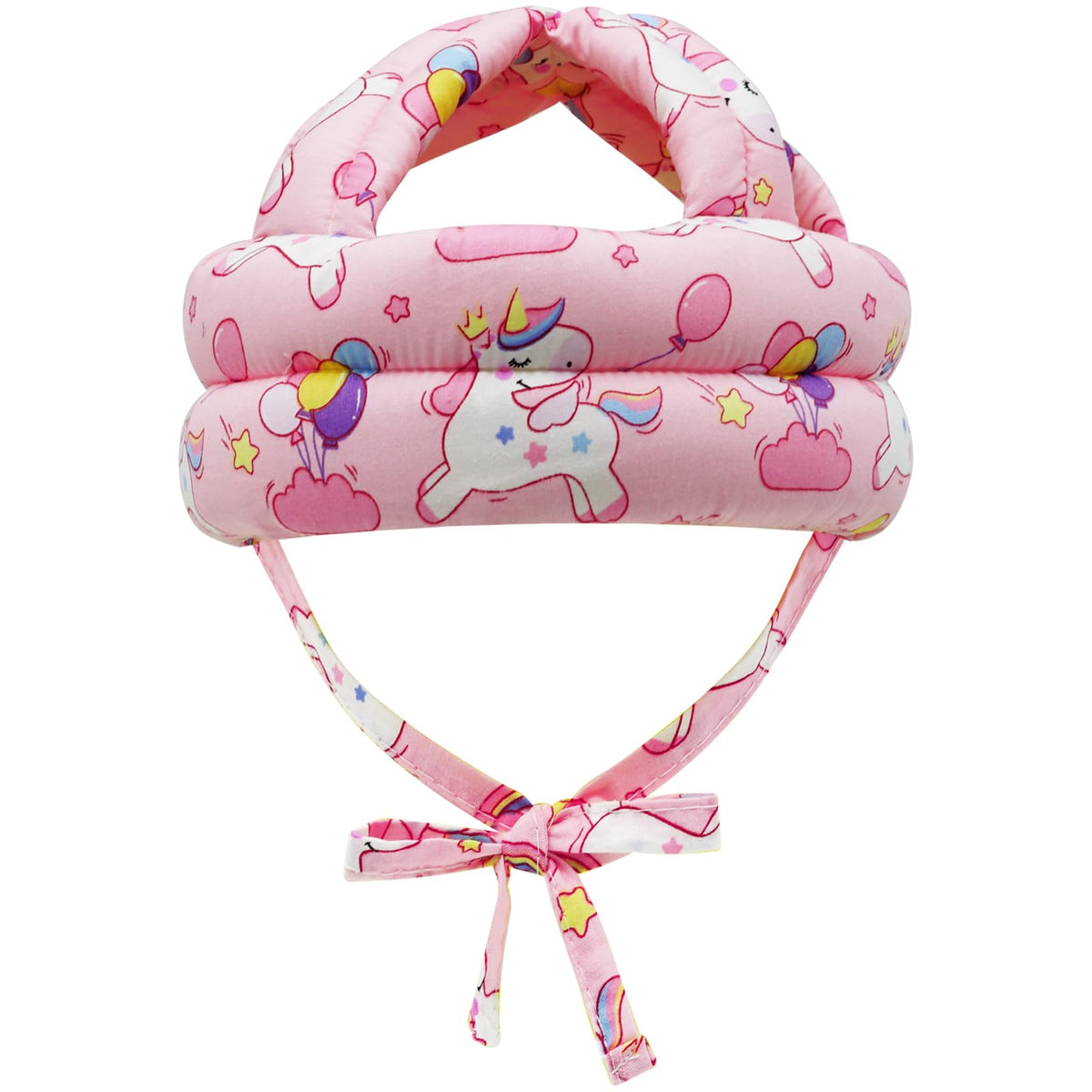 CUXFLS Unicorn baby head protector front view provides full protection during playtime.