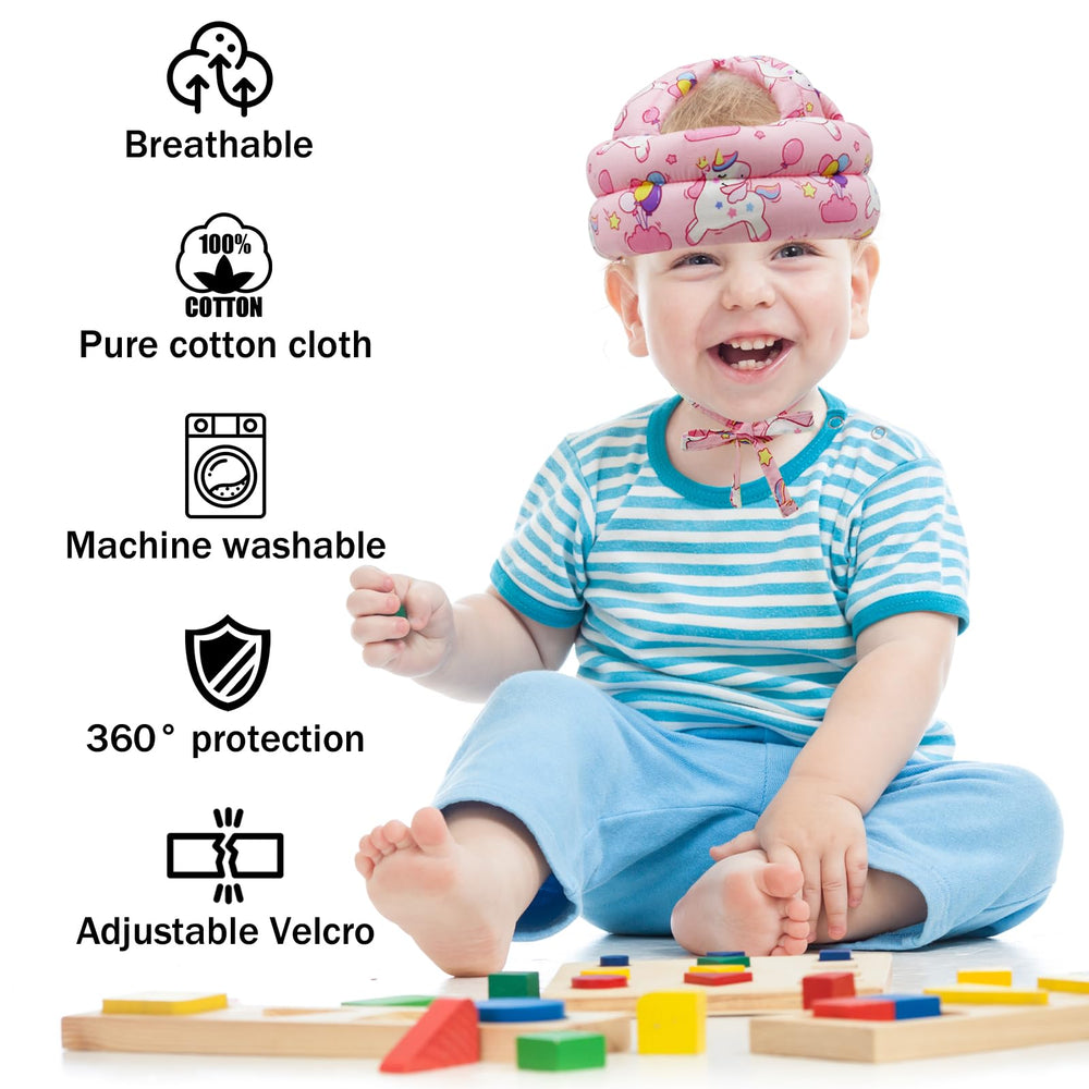 CUXFLS Unicorn adjustable strap ensures secure fit during crawling and toddler activities.