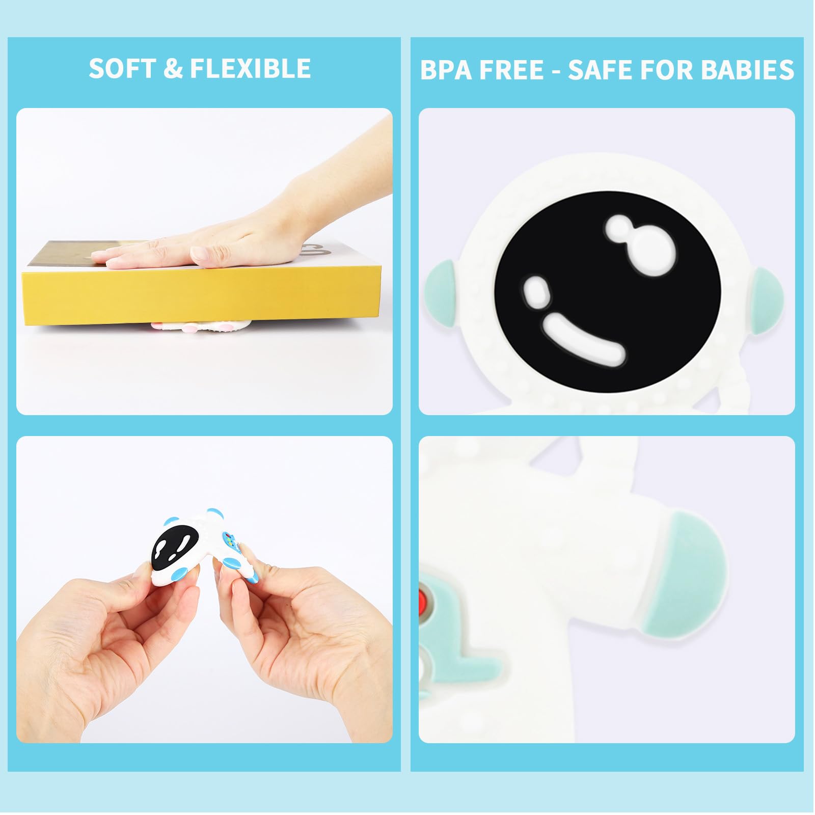 Cuxnoo temperature-safe teether resists extreme temperatures safely.
