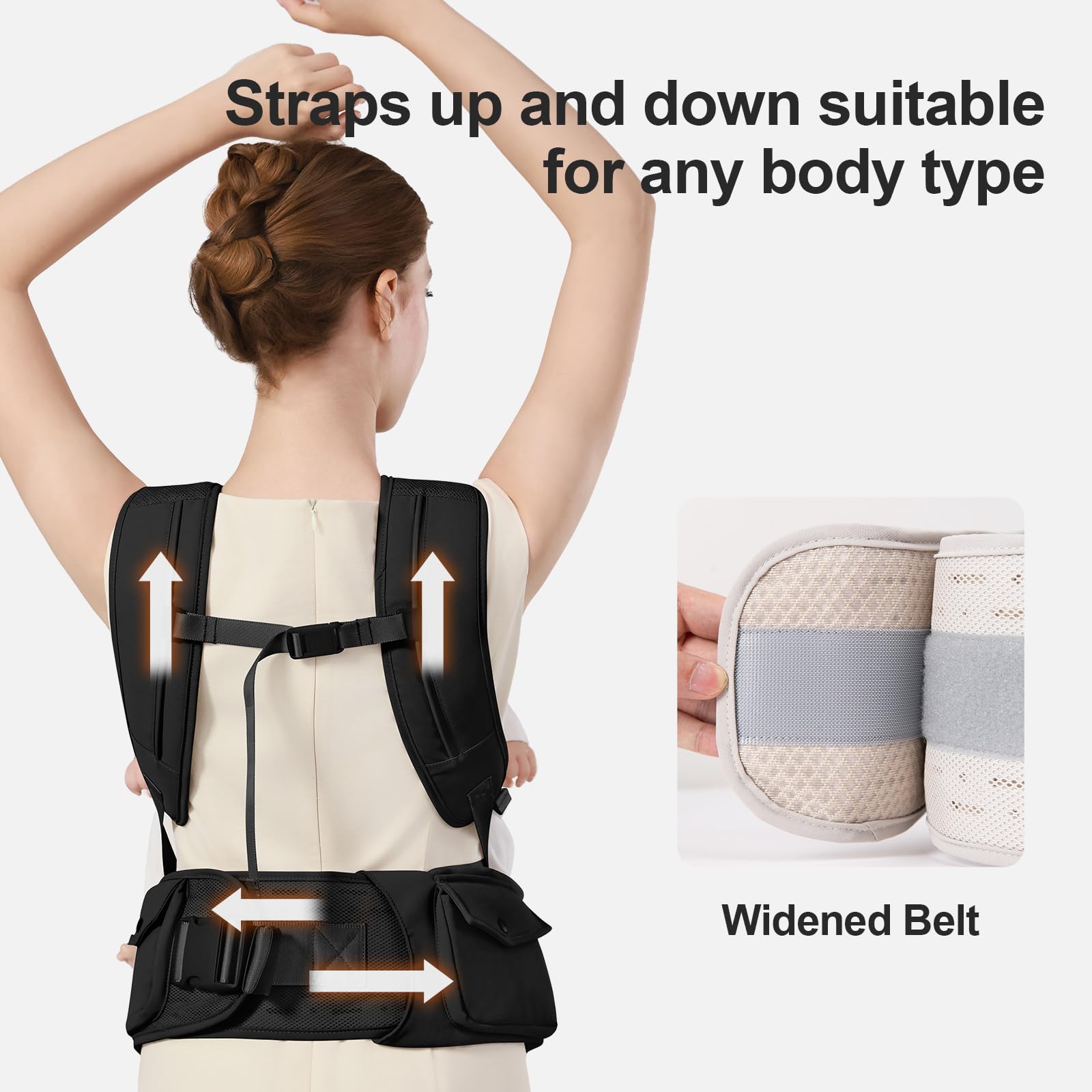 Cuyemye back carry mode for extended mobility with baby secured