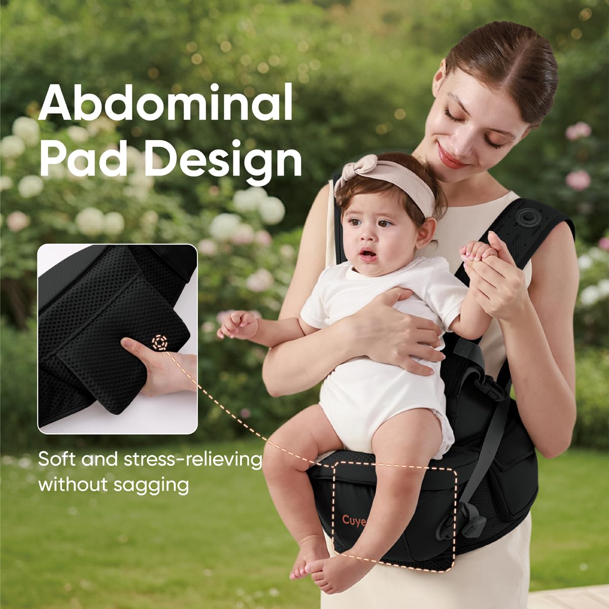 Cuyemye H-frame shoulder straps reduce shoulder strain with padding