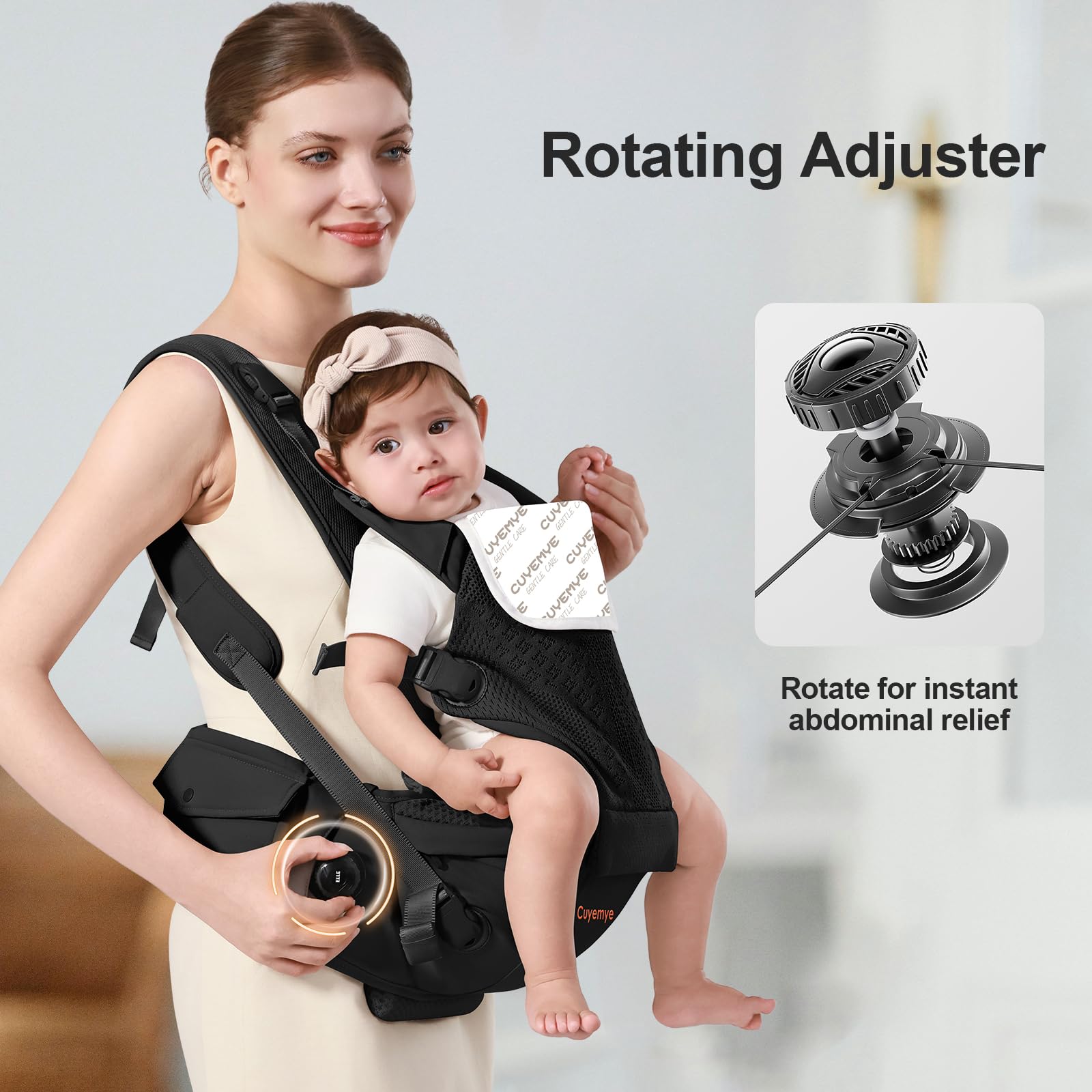 Cuyemye wide M-shape seat promotes natural hip position for comfort