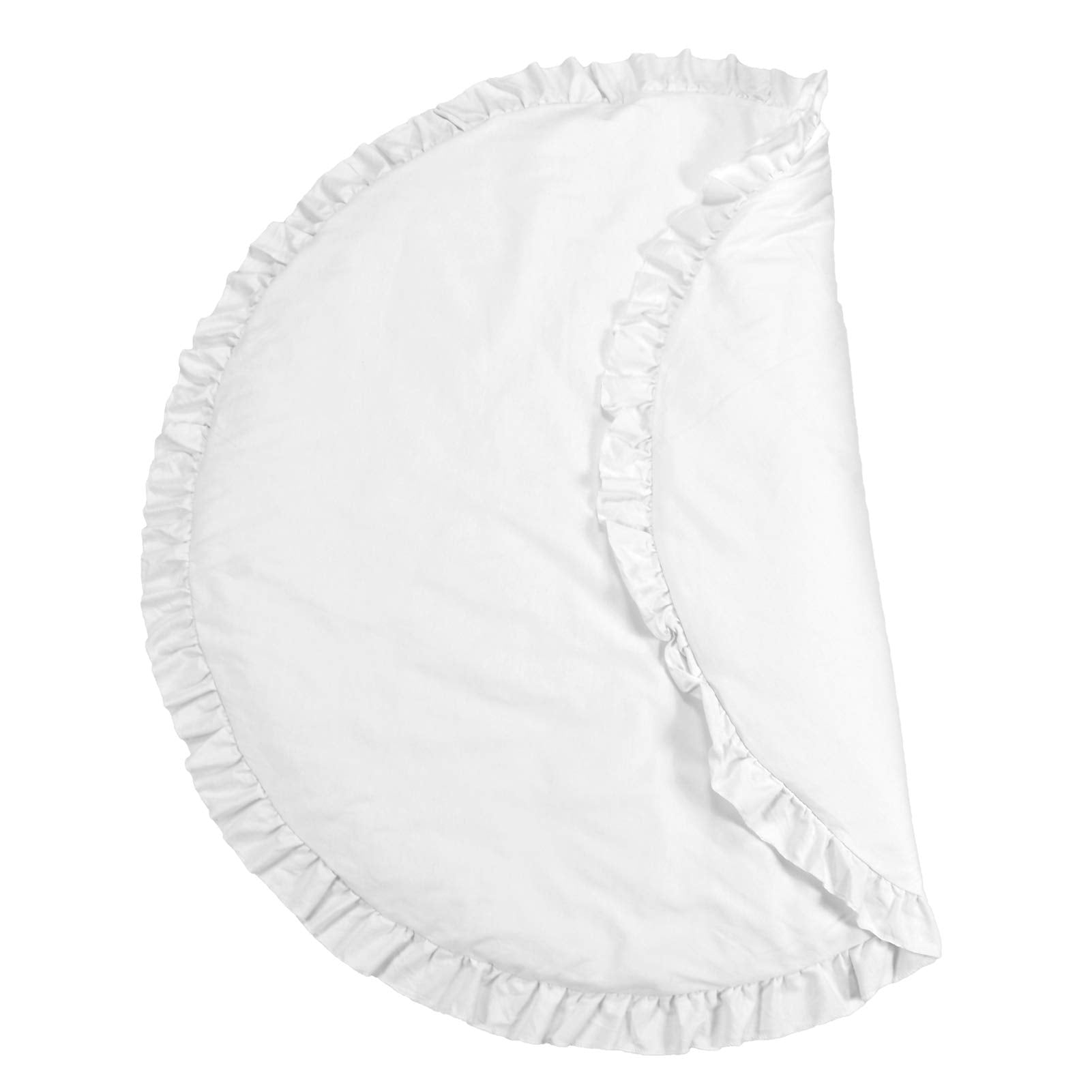 CVGAGIF white mat with ruffles adds decorative charm