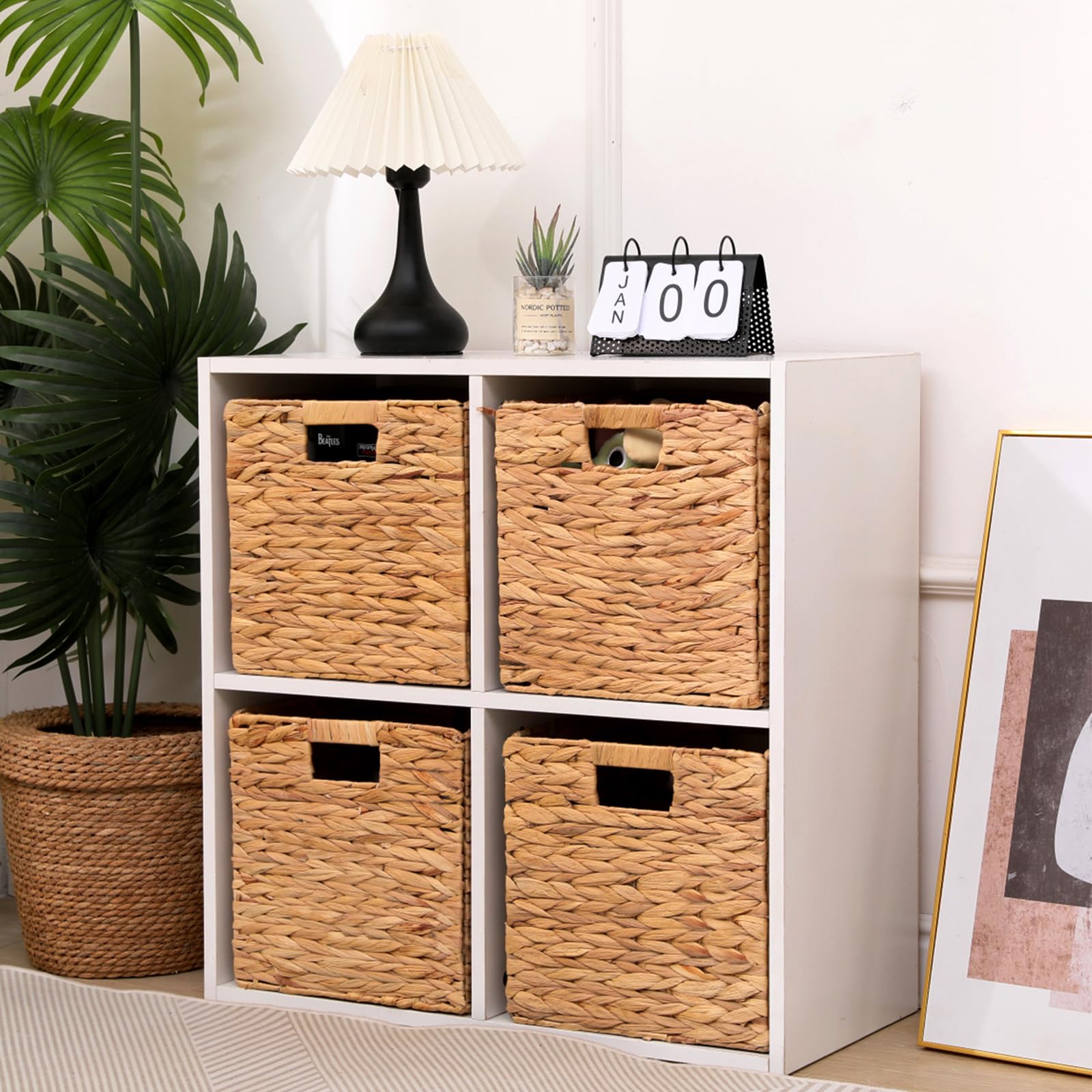 CXQCMUYE hyacinth foldable basket on shelf for stylish, accessible storage.