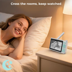 Cyanpink video baby monitor AI sound and motion detection for instant alerts.