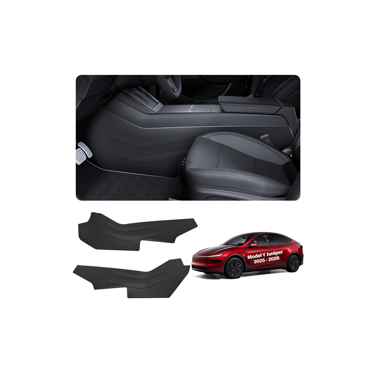 Cybtkcar center console anti-kick mat for Model Y with precise fit and clean interior