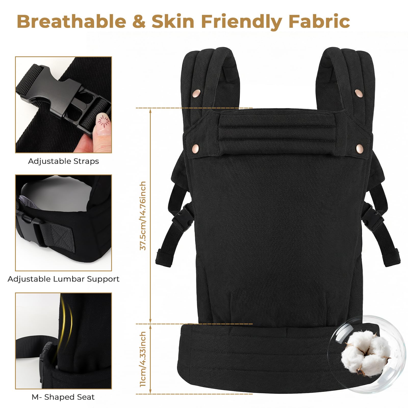 CycleMore baby carrier in explore mode allowing infant to view surroundings safely