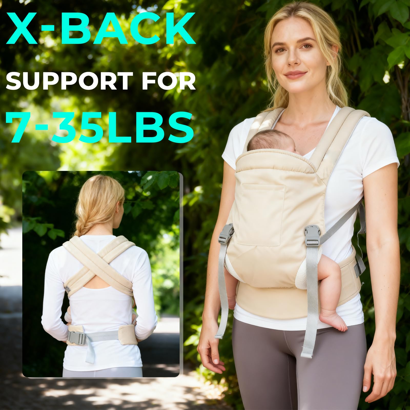 CycleMore carrier with three carry positions adapts from newborn to toddler