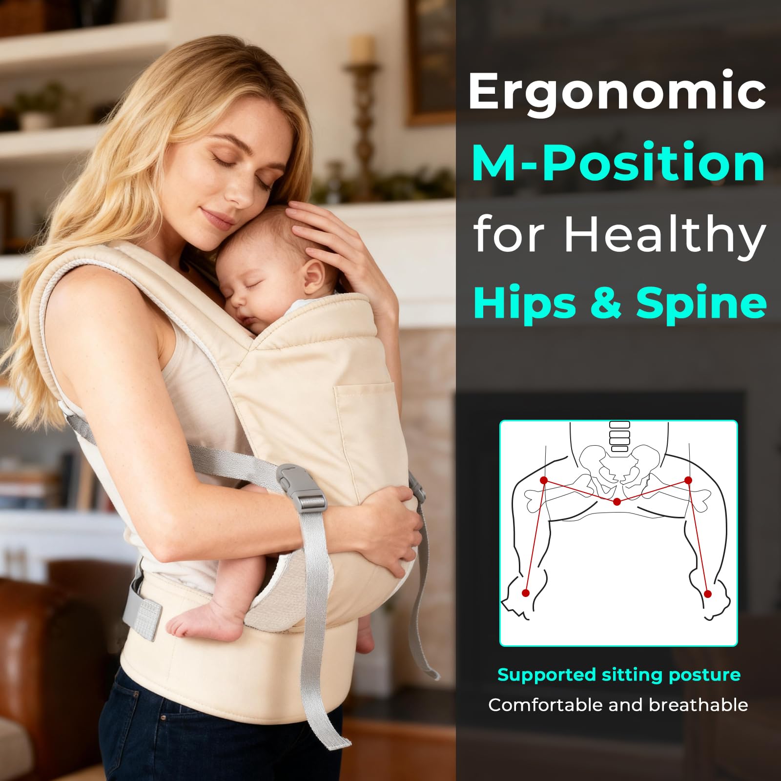 CycleMore X-back design provides ergonomic lumbar support for parents