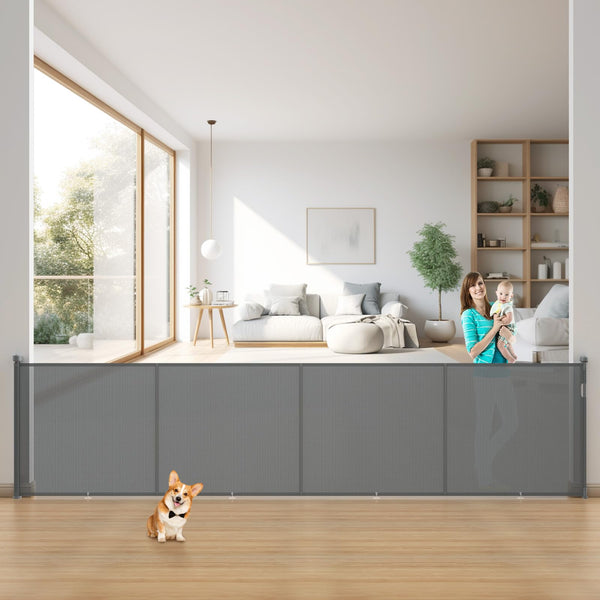 Cylrod 200-inch extra-wide gate in full view for stairs and doorways.