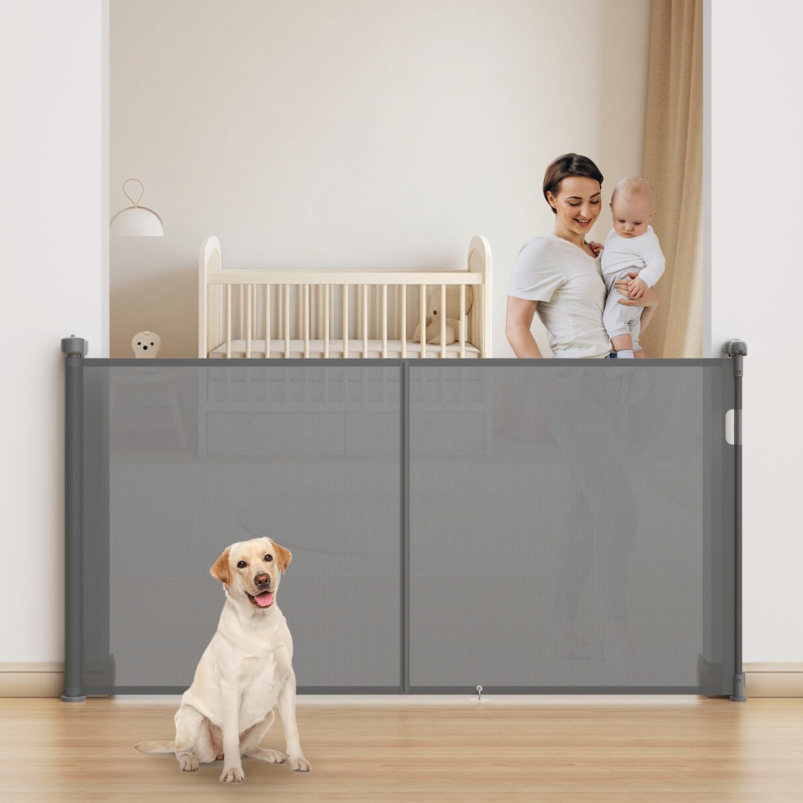 Cylrod 71-inch gate extended for wide openings and stairs