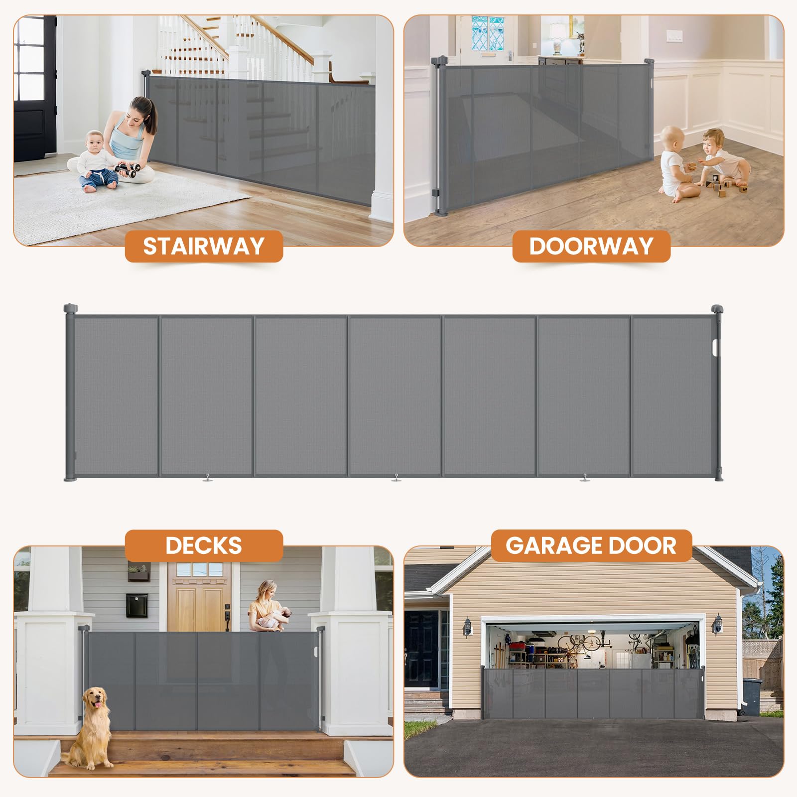 Cylrod gate suitable for indoor and outdoor use