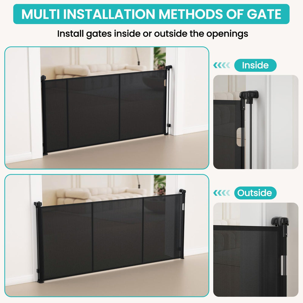 Cylrod gate in a doorway showing versatile wide-space use
