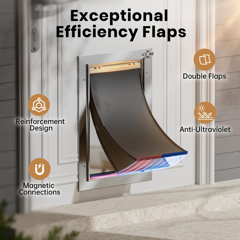 Cynorn door installation steps illustrate easy indoor and outdoor mounting.