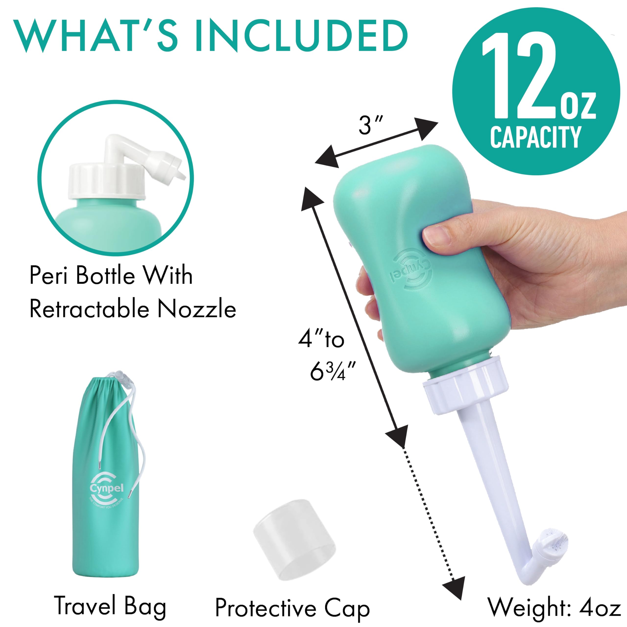Cynpel peri bottle with waterproof travel bag for travel