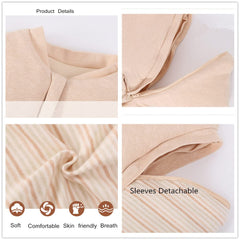 CYUURO sleep sack inner-cotton texture highlights gentle touch.