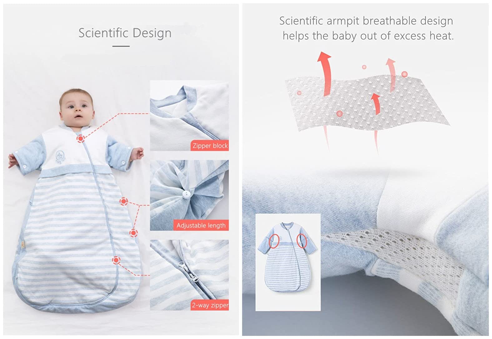 CYUURO sleeping bag detachable sleeves close-up: adjustable warmth and mobility.