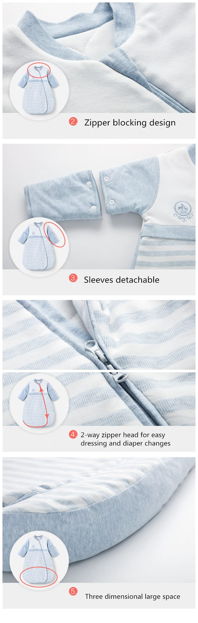 CYUURO two-way zipper enables easy dressing and quick diaper changes