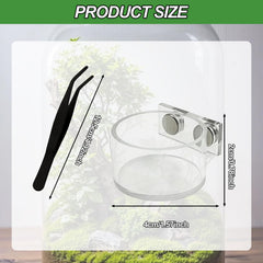 CYUXING magnetic plastic water bowl attached securely to the enclosure for hydration.