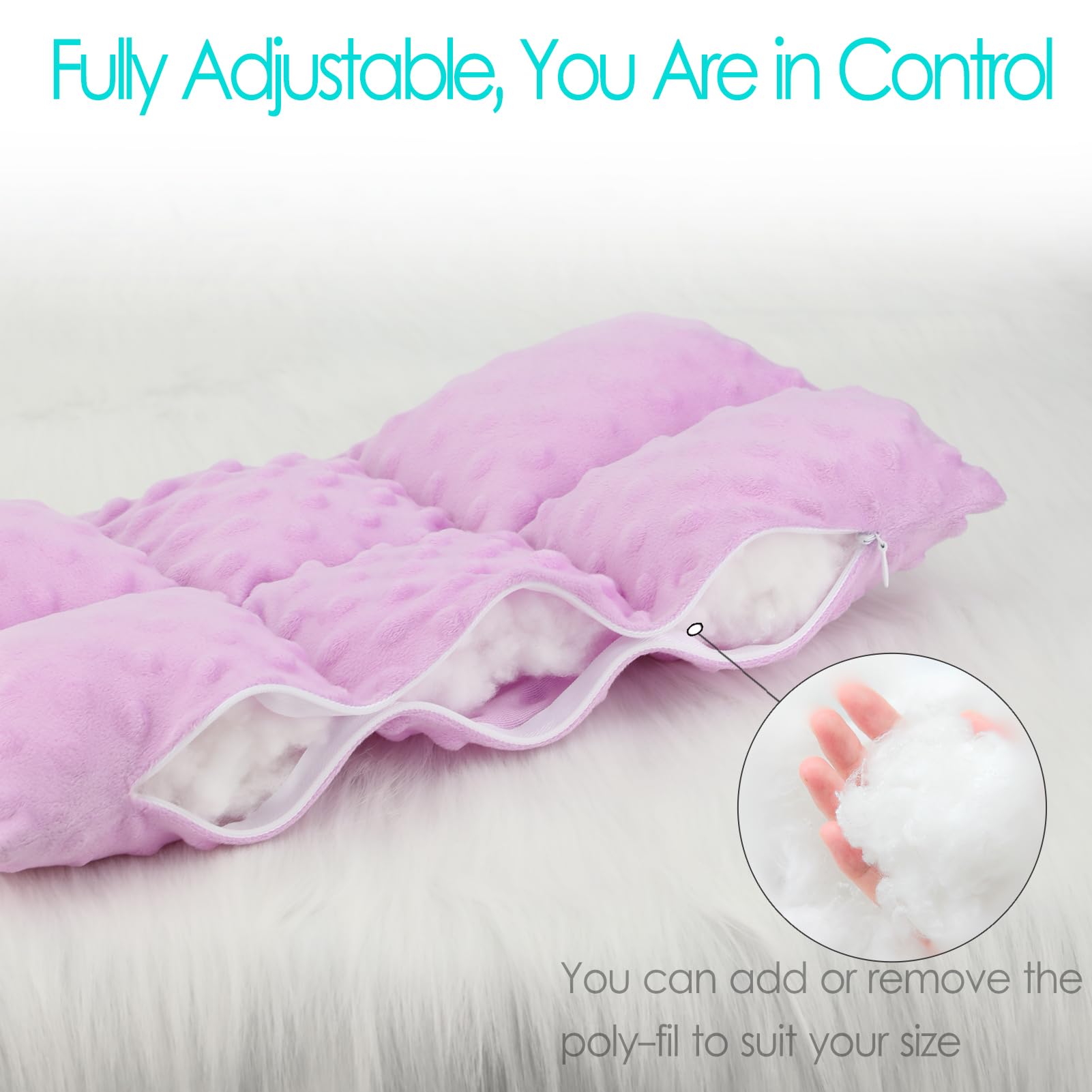 D. Cozy Seat Belt Cushion interior padding adjustable via zipper.