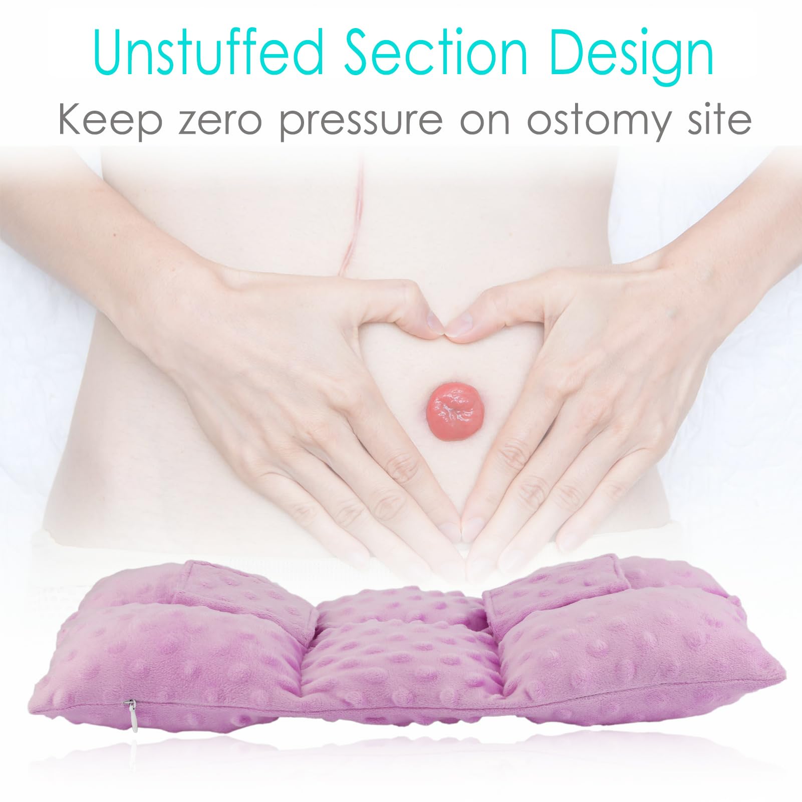 D. Cozy Ostomy Seat Belt Pillow velcro attachment detail.