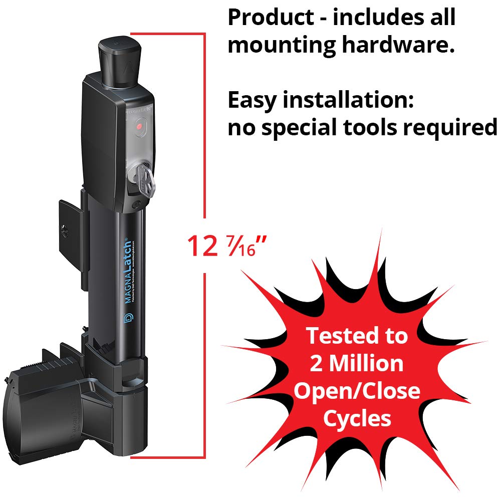 D&D MagnaLatch magnet closeup shows weatherproof self-latching performance