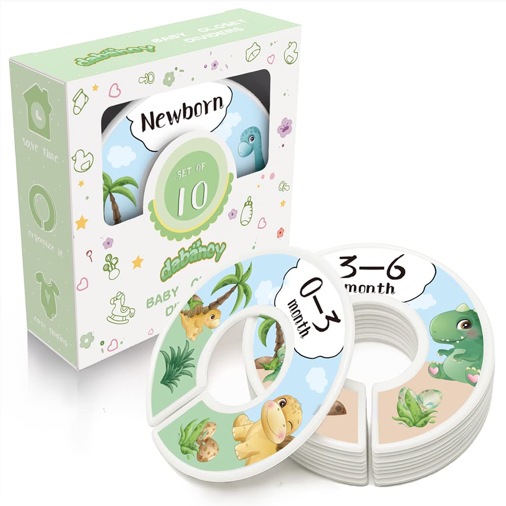 Dabancy dinosaur closet divider for newborn outfits keeps nursery organized