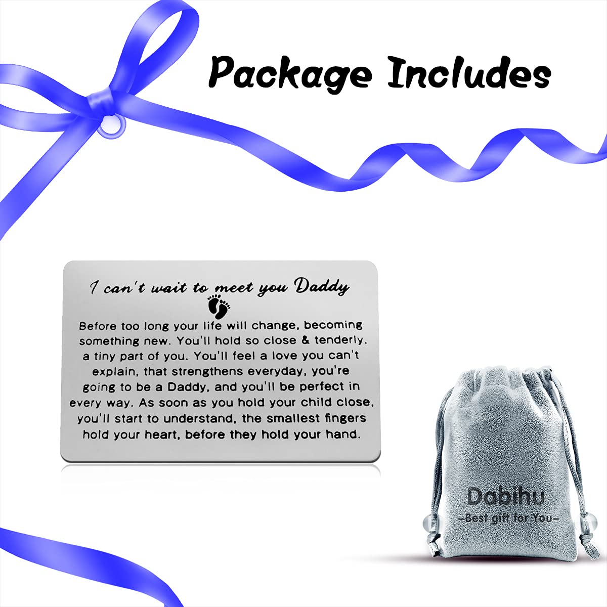 Dabihu baby announcement wallet card for new dad.