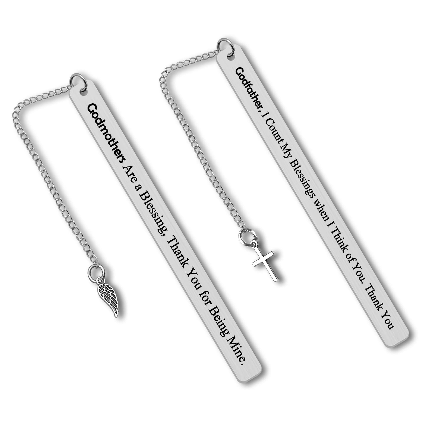 Dabihu Godparent bookmark set with polished finish, ideal baptism gift.