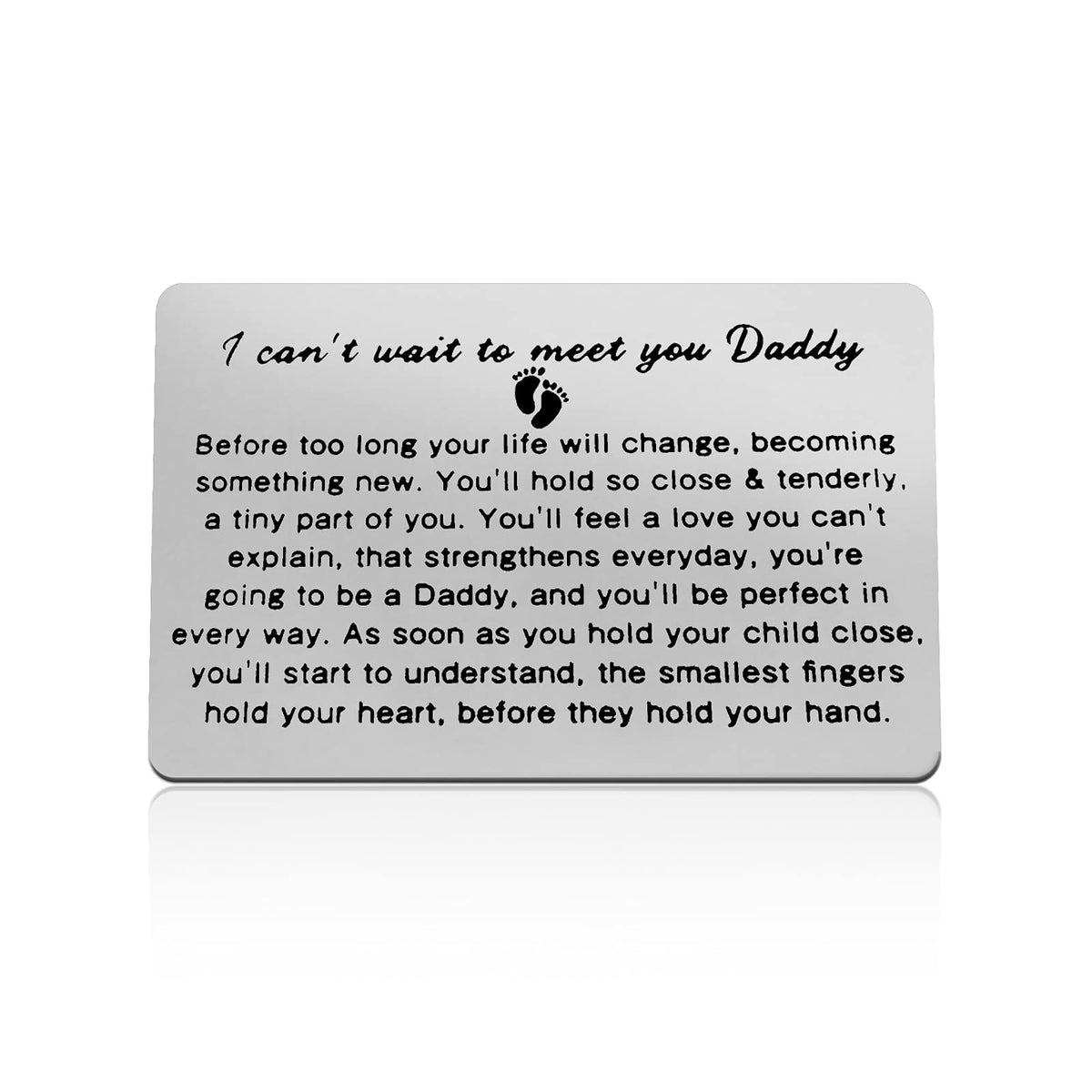 Dabihu engraved New Dad Wallet Card fits in a standard wallet.