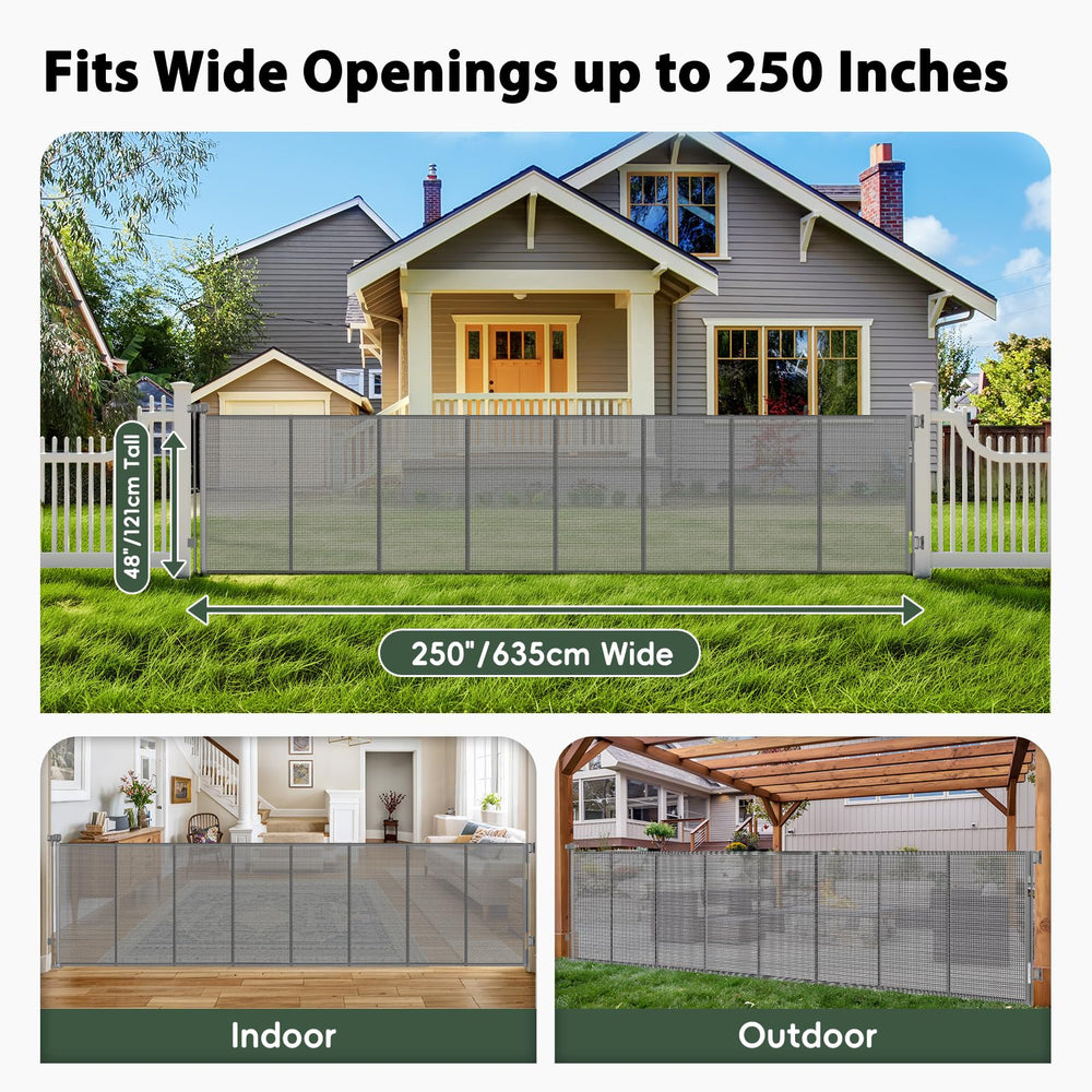 Dabormi 48-inch tall outdoor gate protects pets while maintaining airflow