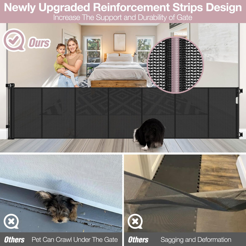 Dabormi gate fully retracted for space-saving storage in busy homes.