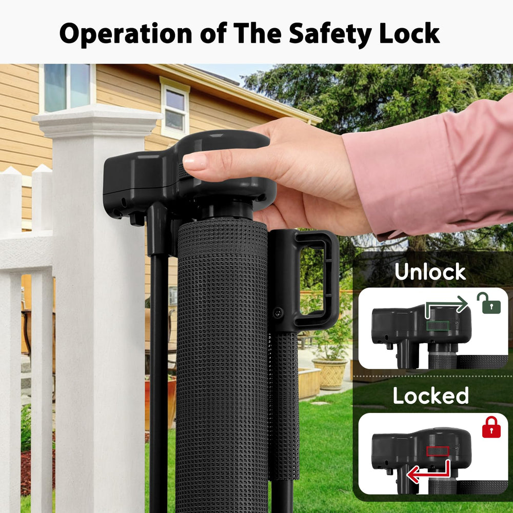 Dabormi outdoor gate securing deck, garage, and patio areas