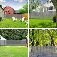 Close-up of reinforced strips on the retractable fence