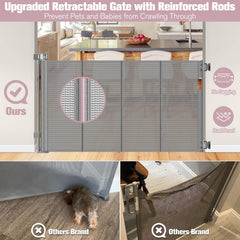 Dabormi retractable gate extended across a doorway, showcasing indoor and outdoor versatility.