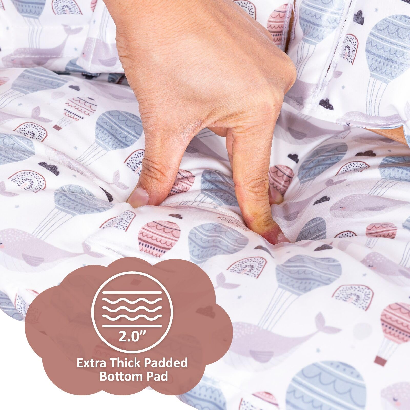 DADOUMAN machine-washable cushion keeps Stokke Tripp Trapp clean.