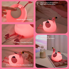 DADYLOBO pink flamingo night light charging via USB-C for easy power
