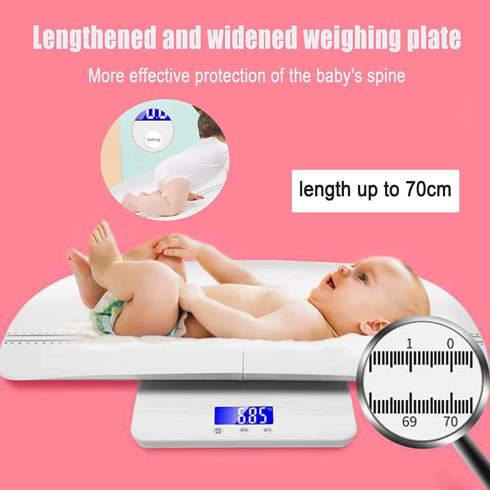 Daehung baby scale tray with height markers supports growth monitoring.