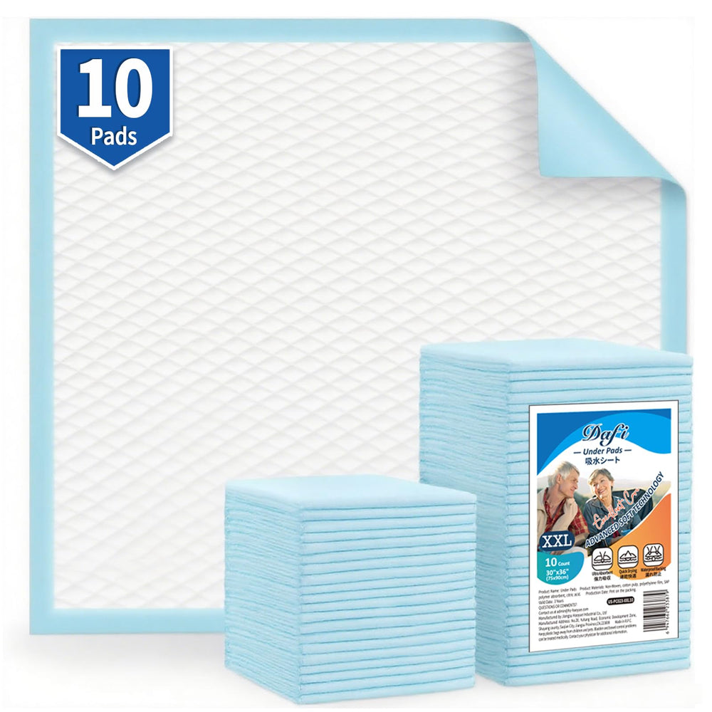 DAFI thick disposable bed pad with absorbent core for overnight protection